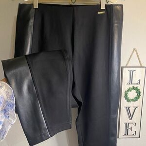 🆕MARC NEW YORK FAUX SUEDE LEATHER PANEL PULL ON BLACK PANTS